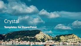  Presentation with zakynthos - PPT theme enhanced with summer-day-greece-zakynthos-island background and a teal colored foreground