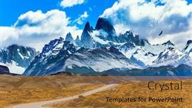  Presentation with summer - PPT theme enhanced with summer-day-in-argentine-patagonia background and a red colored foreground