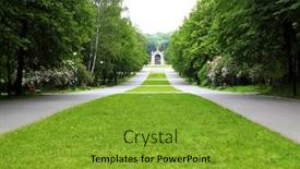  Presentation with public - Amazing PPT layouts having summer day in public city park backdrop and a gold colored foreground