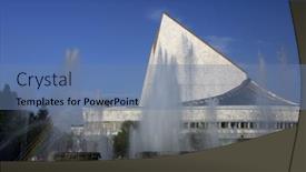  Presentation with summer - Colorful presentation theme enhanced with summer-day-in-the-city backdrop and a teal colored foreground