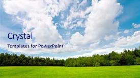  Presentation with summer trees - Amazing presentation theme having summer day with blue sky backdrop and a light blue colored foreground