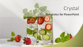  Presentation with infused detox water cucumber - Theme featuring summer-detox-drink-strawberry-mint background and a sky blue colored foreground