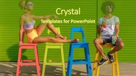  Presentation with going green - Beautiful slide deck featuring summer drink - hipster couple going crazy backdrop and a tawny brown colored foreground