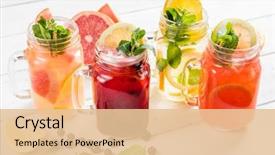  Presentation with summer - Amazing PPT layouts having summer drinks backdrop and a lemonade colored foreground