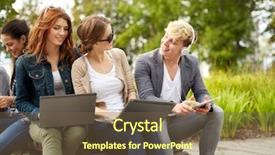  Presentation with technology students - Colorful PPT layouts enhanced with online music school young man - summer education technology and people backdrop and a tawny brown colored foreground