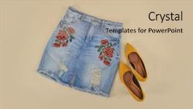  Presentation with embroidery - Presentation theme featuring summer embroidery floral jeans skirt background and a soft green colored foreground