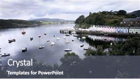  Presentation with navigation boats - Slides enhanced with summer england - group of boats anchored background and a  colored foreground