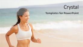  Presentation with maintain - Presentation design enhanced with summer ethnic - athletic running happy young woman background and a light gray colored foreground
