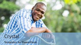  Presentation with african american in computer lab - Amazing presentation design having summer ethnic - cute african american man backdrop and a  colored foreground