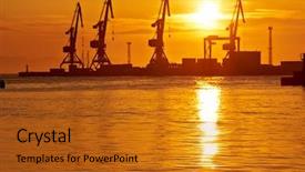  Presentation with port - Slide deck enhanced with summer evening in the port background and a  colored foreground