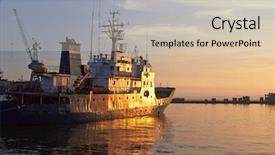  Presentation with port - Colorful PPT layouts enhanced with summer evening in the port backdrop and a  colored foreground