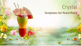  Presentation with cold drink - Presentation featuring summer-exotic-cocktail-smoothie-exotic background and a cream colored foreground