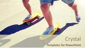  Presentation with extreme - Presentation having summer-extreme-sport-and-people background and a soft green colored foreground