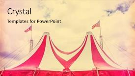  Presentation with circus - Colorful slides enhanced with summer fair - circus tent and sky backdrop and a lemonade colored foreground