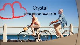  Presentation with bike - Theme consisting of summer fair - happy casual couple going background and a light blue colored foreground