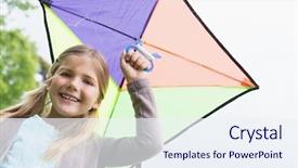  Presentation with fair - Amazing PPT theme having summer fair - portrait of a cute young backdrop and a sky blue colored foreground