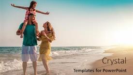  Presentation with summer at the beach - Beautiful slides featuring summer-family-travel backdrop and a coral colored foreground