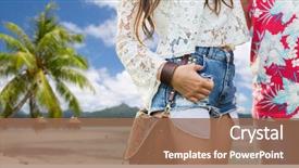  Presentation with polynesia - PPT theme enhanced with summer fashion and people concept background and a coral colored foreground
