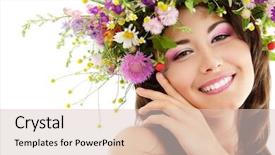  Presentation with beauty makeup - Amazing slides having summer field wild flowers backdrop and a lemonade colored foreground