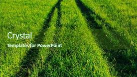  Presentation with track field - Colorful presentation theme enhanced with summer-field-with-fresh-green backdrop and a forest green colored foreground