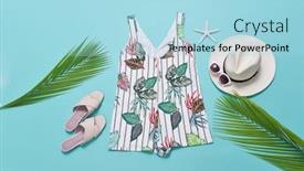  Presentation with blue floral - Amazing slide set having summer-floral-print-with-fern backdrop and a light blue colored foreground