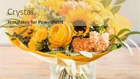  Presentation with flowers vase - Colorful slide deck enhanced with summer-flowers-in-the-vase backdrop and a yellow colored foreground