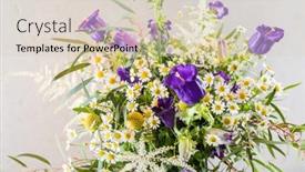  Presentation with flowers vase - Presentation theme having summer-flowers-in-the-vase background and a lemonade colored foreground