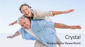  Presentation with black couple having fun - PPT theme having summer free - happy casual couple having fun background and a light blue colored foreground