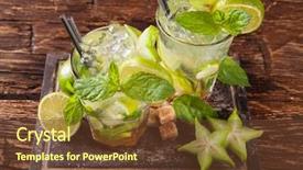  Presentation with cocktail - Audience pleasing PPT theme consisting of summer fresh cocktail drinks served backdrop and a tawny brown colored foreground