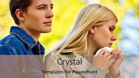  Presentation with spring break - Slide set consisting of people in good weather day background and a coral colored foreground