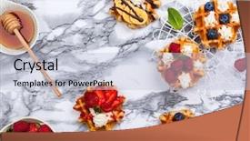  Presentation with ber fruit - Amazing slide deck having summer fruits - delicious belgian waffles with berry backdrop and a light blue colored foreground