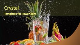  Presentation with splash fruits - Theme enhanced with summer fruits - exotic drink with splash isolated background and a tawny brown colored foreground