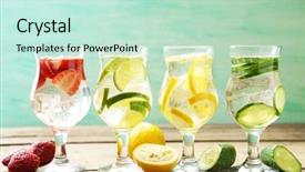  Presentation with different - Theme having summer fruits - glasses of different home made background and a soft green colored foreground