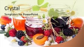  Presentation with blackberry - Cool new presentation theme with apricot blackberry and strawberry jam backdrop and a blonde colored foreground