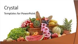  Presentation with fruit - Cool new PPT theme with fruit and vegetable isolated on white background backdrop and a white colored foreground