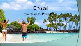  Presentation with space travel - Amazing slide deck having summer fun beach couple running backdrop and a light blue colored foreground