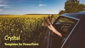  Presentation with vintage car - Cool new slide deck with summer fun vintage car legs backdrop and a  colored foreground