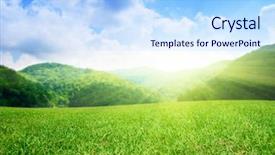  Presentation with green mountains - Beautiful slides featuring summer green field and mountains backdrop and a  colored foreground