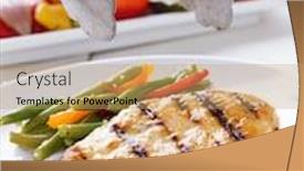  Presentation with summer time - PPT layouts with summer-grilling-time-grilled-chicken background and a coral colored foreground