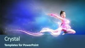  Presentation with gymnastics - Audience pleasing slides consisting of summer gymnastics - little cute girl gymnast making backdrop and a ocean colored foreground