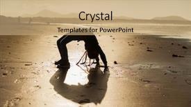  Presentation with gymnastics - Colorful presentation enhanced with summer gymnastics - little gymnast silhouette backdrop and a coral colored foreground