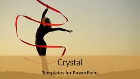  Presentation with professional gymnast - Slides with summer gymnastics - professional gymnast woman dancer posing background and a gold colored foreground