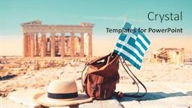  Presentation with greek - Presentation theme enhanced with summer-hat-bag-and-greek and a light blue colored foreground