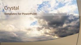  Presentation with divine - Colorful presentation theme enhanced with summer heavens cloudscape divine backdrop and a lemonade colored foreground