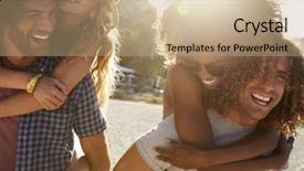  Presentation with summer holiday - PPT layouts consisting of summer holiday - two young couples piggybacking background and a coral colored foreground