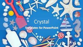  Presentation with summer holiday - Presentation theme consisting of summer-holiday-beach-and-seaside background and a teal colored foreground