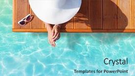  Presentation with sun tanning - Presentation design with summer holiday fashion concept - tanning background and a arctic colored foreground