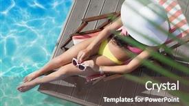  Presentation with summer holiday - Presentation featuring summer holiday fashion concept - tanning background and a tawny brown colored foreground