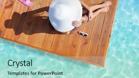  Presentation with sun tanning - Slide deck consisting of summer holiday fashion concept - tanning background and a mint green colored foreground