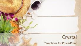  Presentation with summer holiday - Cool new PPT theme with summer holiday setting with straw backdrop and a sky blue colored foreground